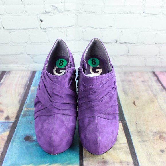 G By Guess Purple Suede Slouch Stiletto Side Zip Fashion Booties 8.5 M - Picture 5 of 8